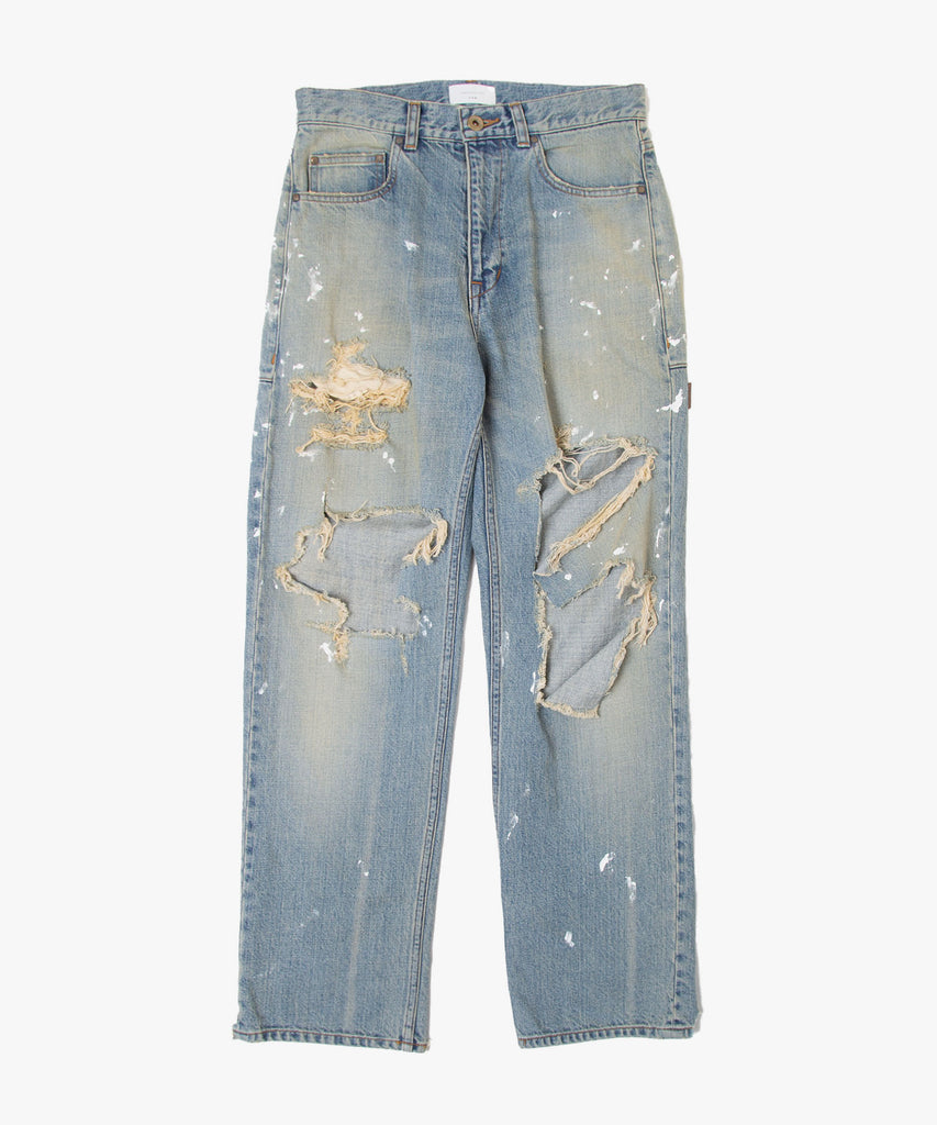 Organic Cotton Denim Pants*Crashed｜UNDECORATED(アンデコレ