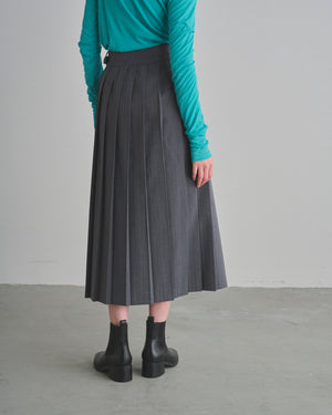 Recycled Polyester / Wool Pleated Skirt