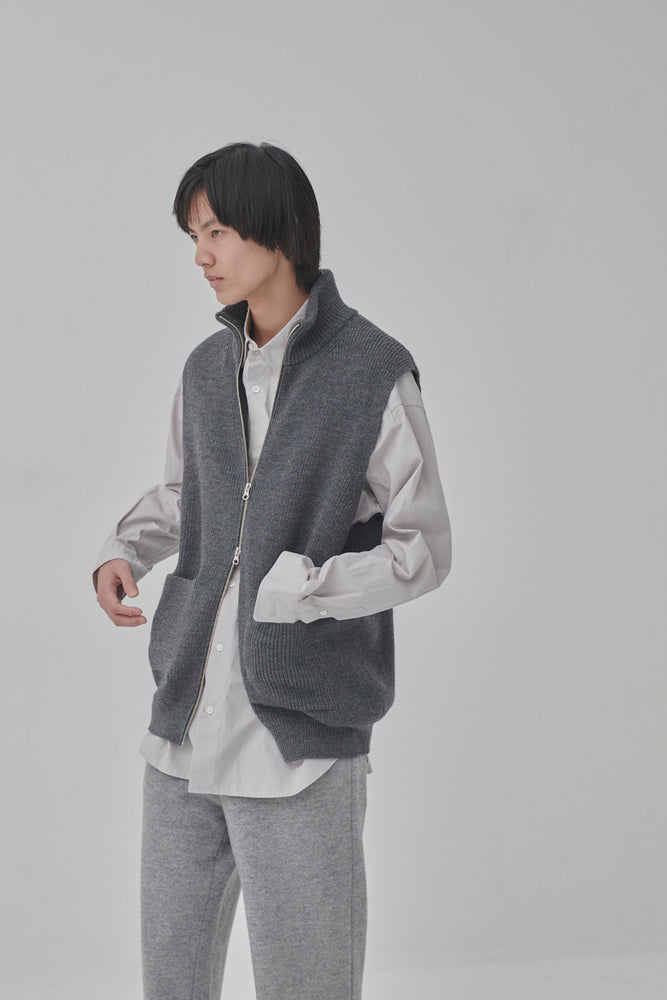 Mulesing Free Wool Knit Zip Vest