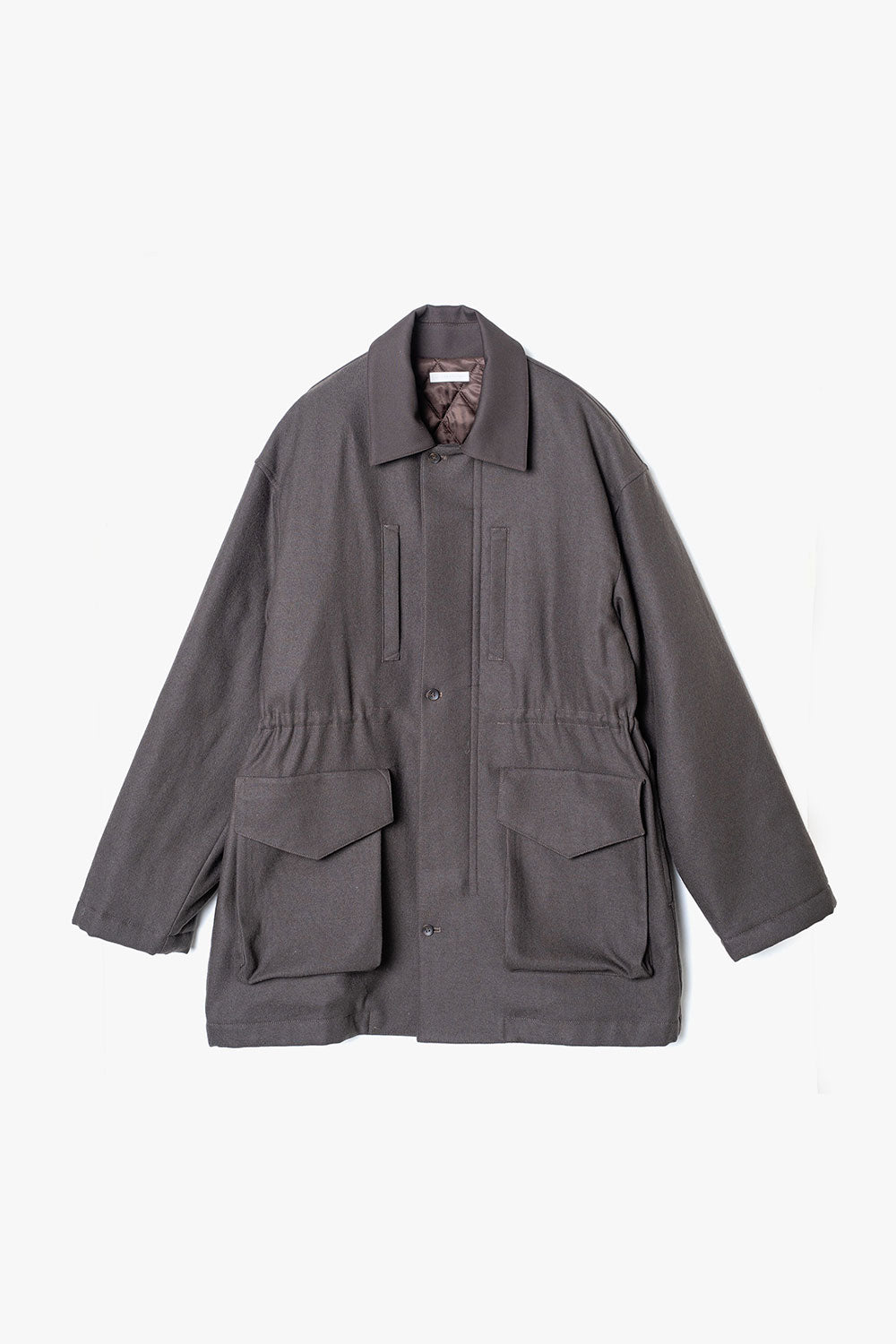 WOOL TWEED KILTED COAT