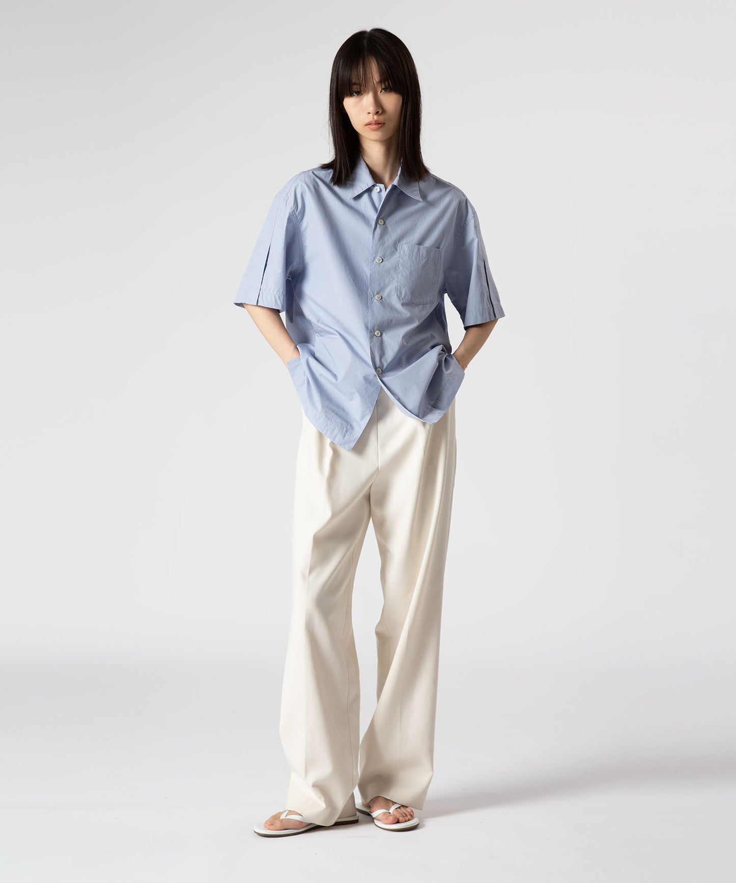 Cotton Slit Short-Sleeve Shirt