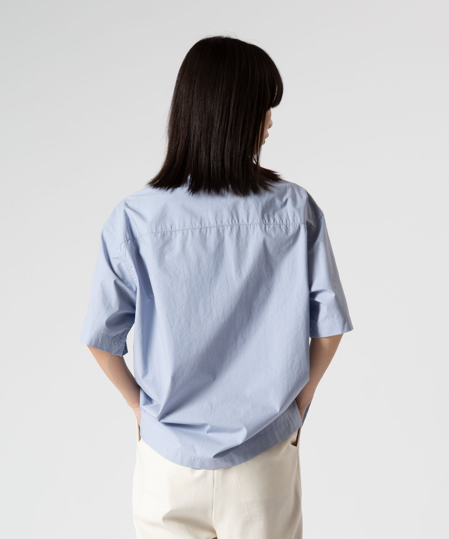 Cotton Slit Short-Sleeve Shirt