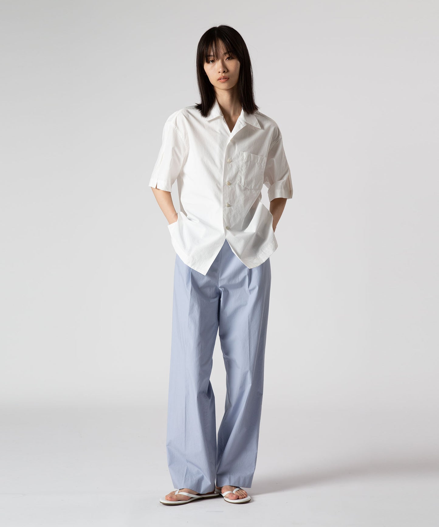 Cotton Slit Short-Sleeve Shirt