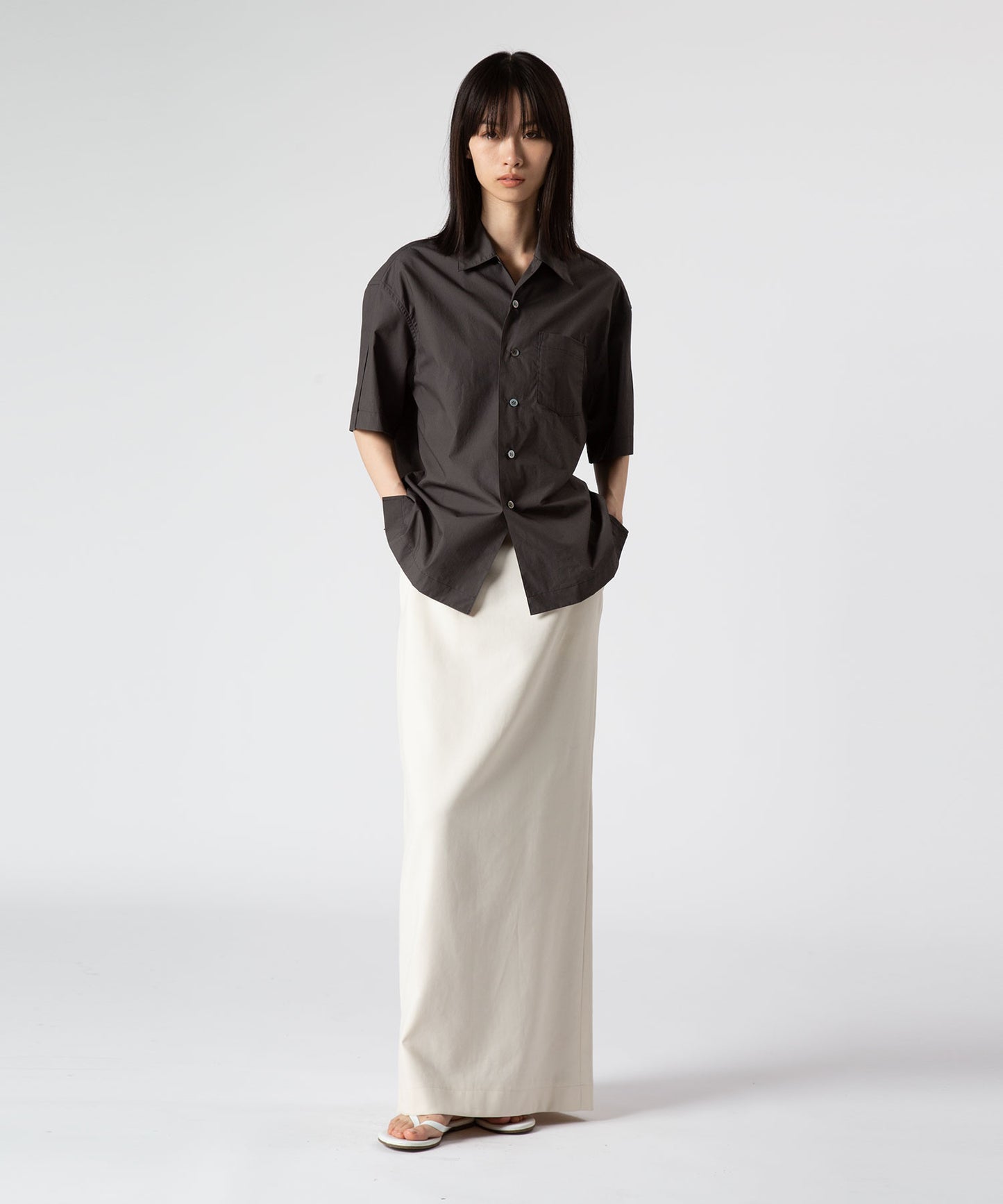 Cotton Slit Short-Sleeve Shirt