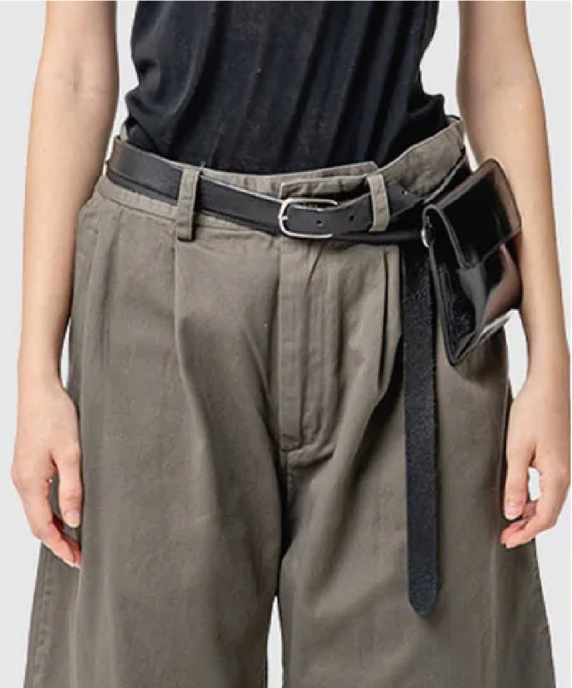 LEATHER POCKET BAG W/BELT