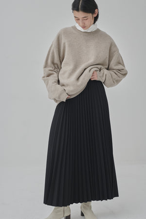 Wool Knit Smooth Pleate Skirt