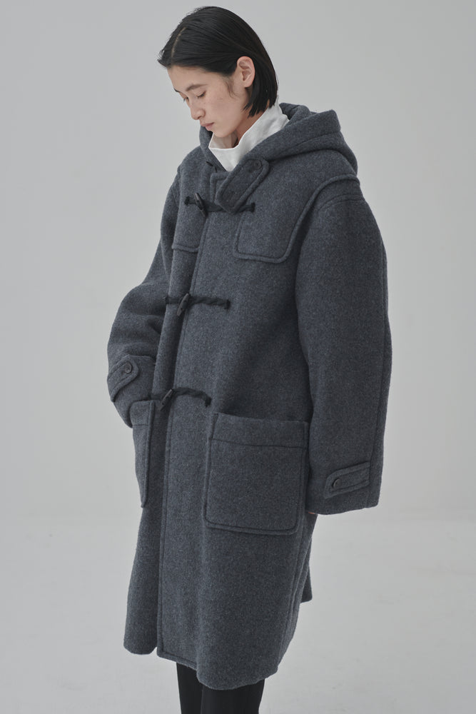 
            
                Load image into Gallery viewer, Wool Freece Melton Duffle Coat
            
        
