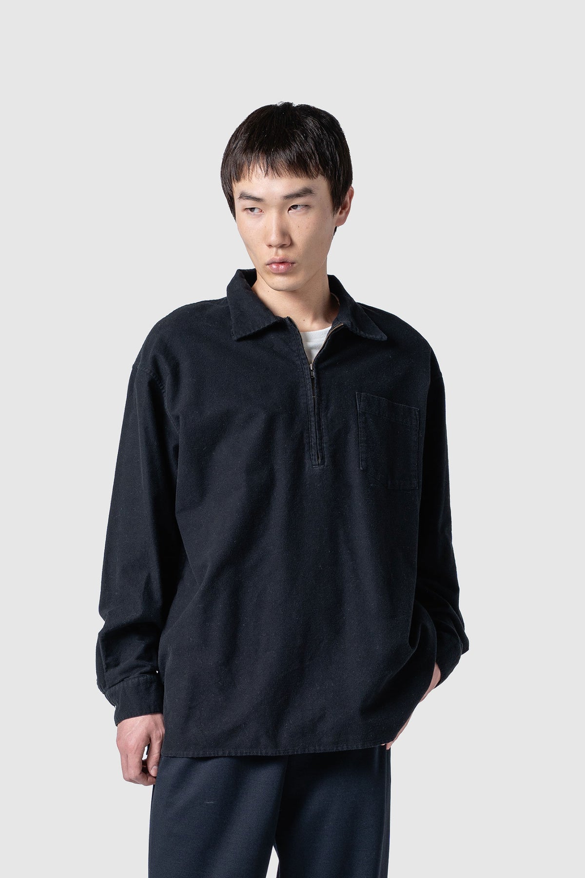 FLANNEL COTTON ZIP TOP