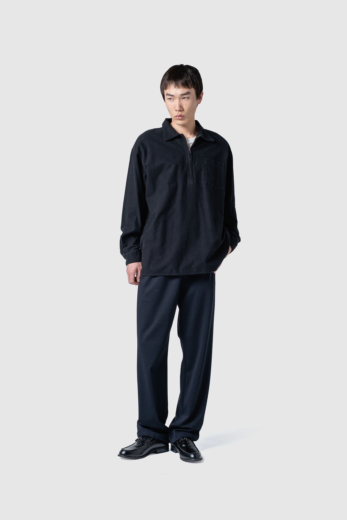 FLANNEL COTTON ZIP TOP