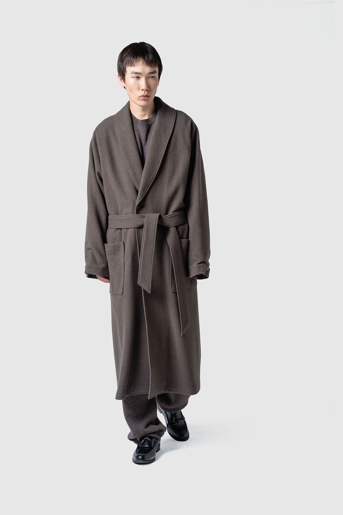 HIGH GAGE WOOL FLEECE GAWN COAT