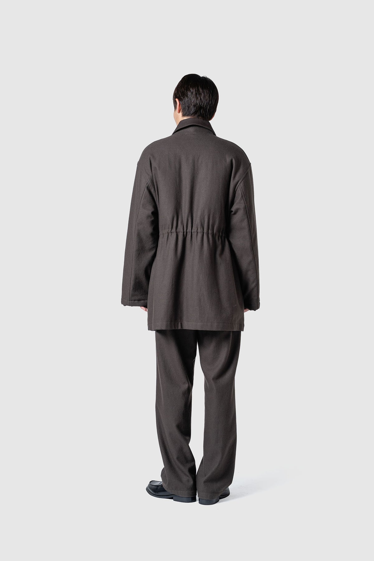 WOOL TWEED KILTED COAT