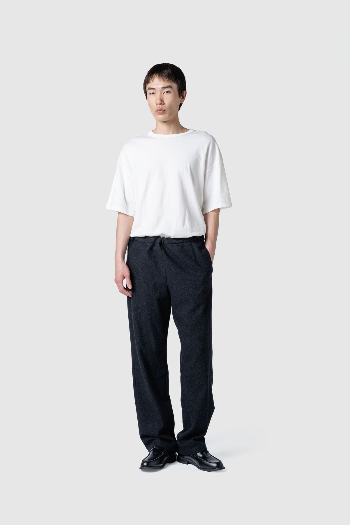 WOOL TWEED WIDE PANTS