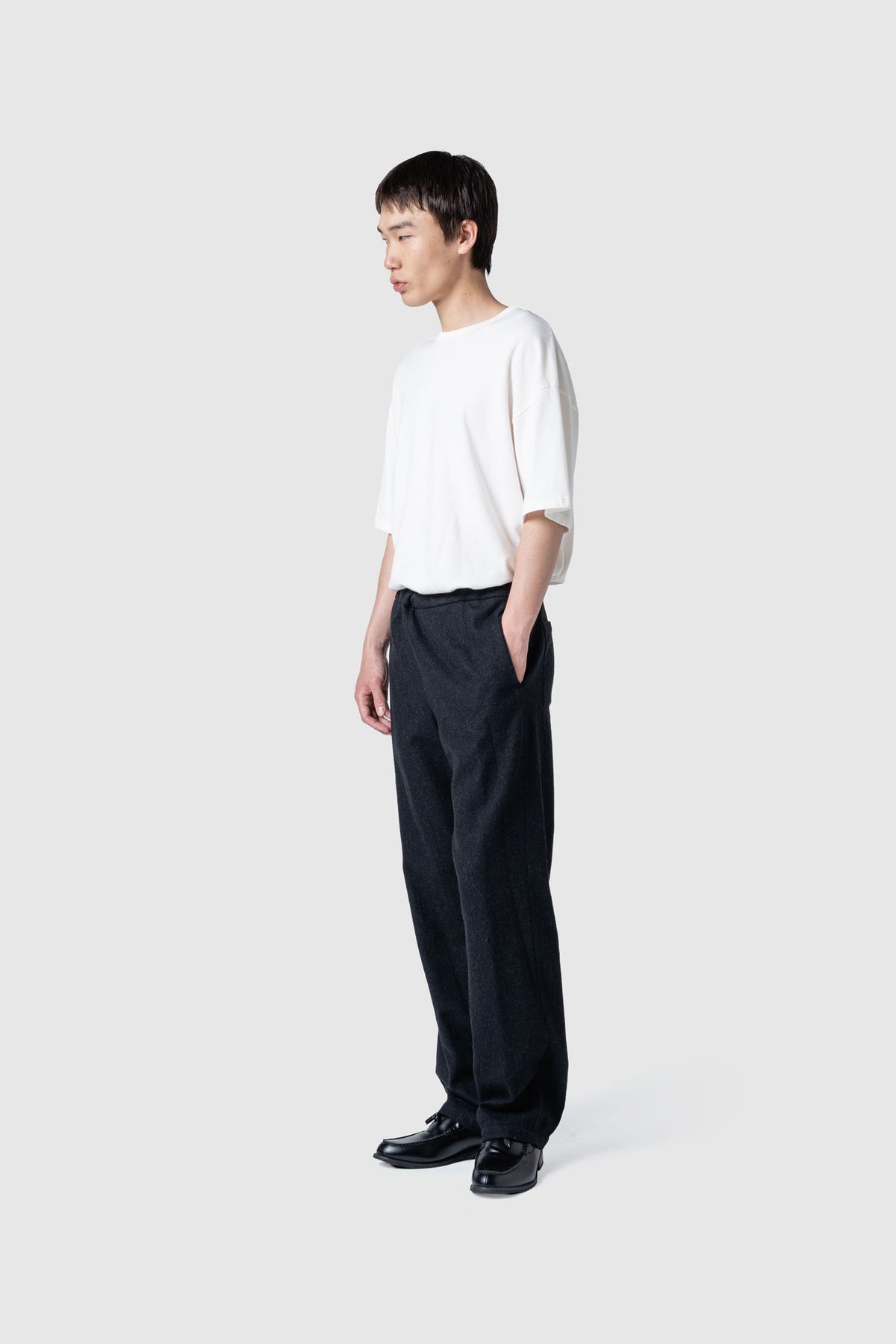 WOOL TWEED WIDE PANTS