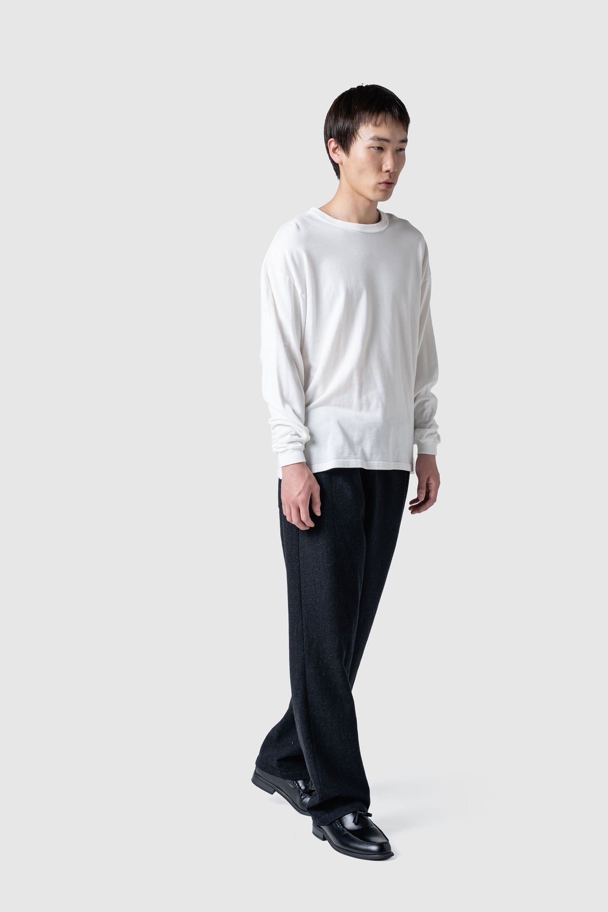WOOL TWEED WIDE PANTS