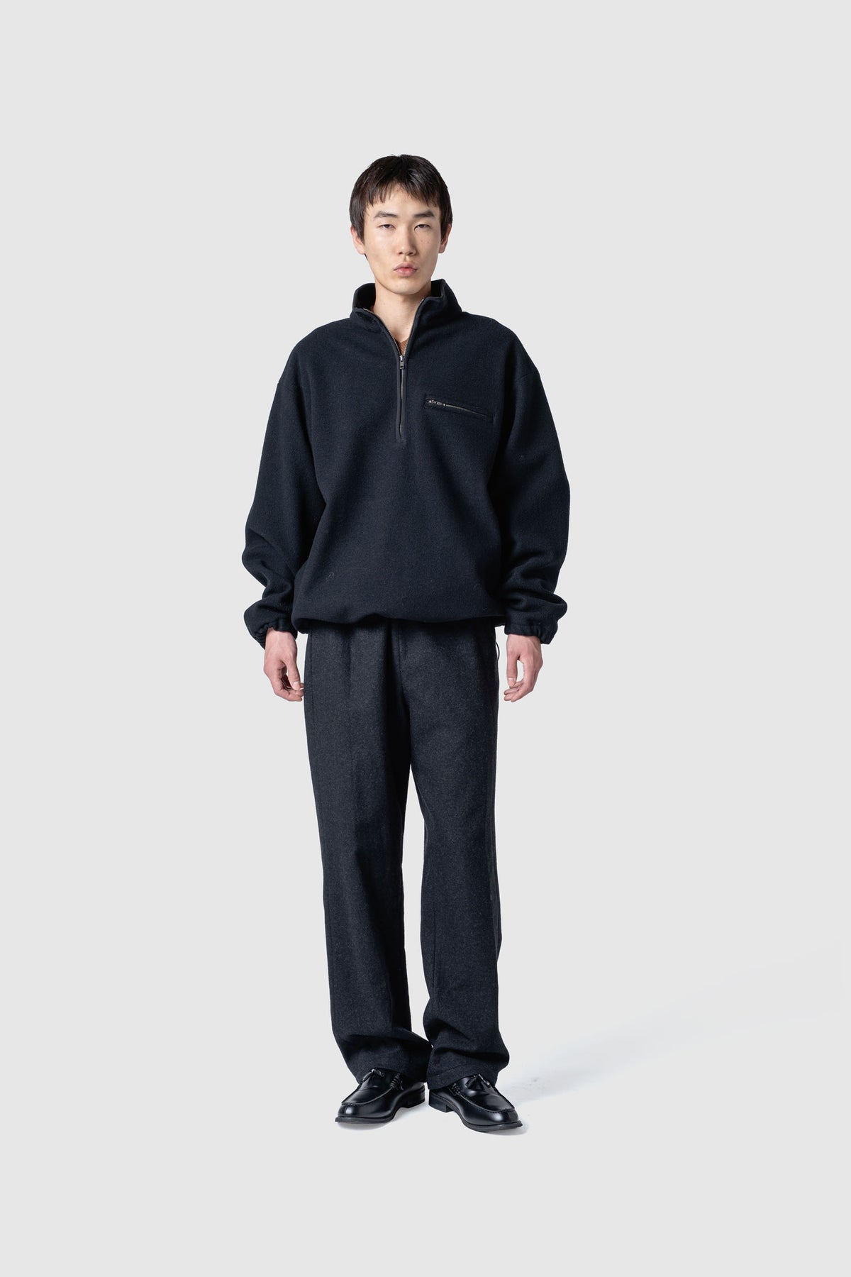 HIGH GAGE WOOL FLEECE ZIP TOP