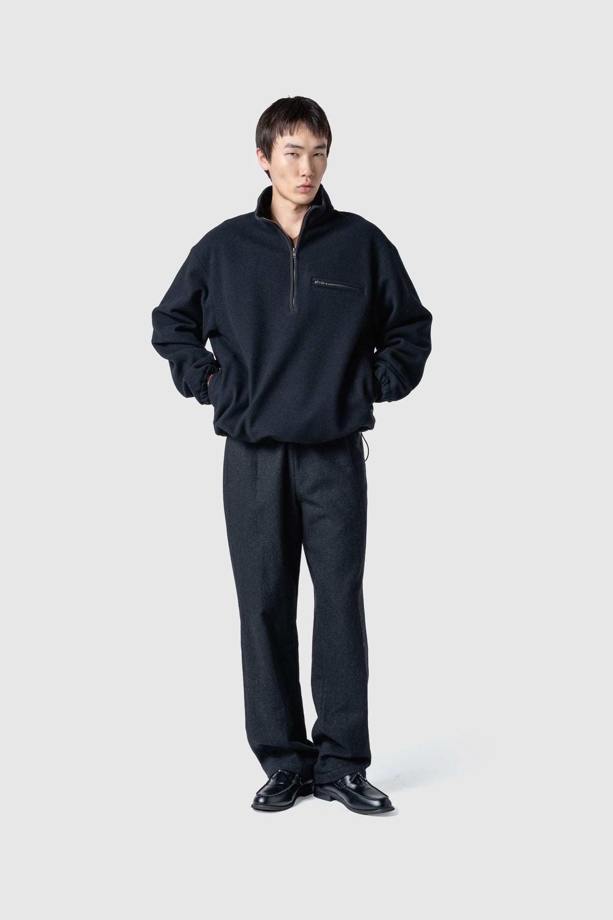 HIGH GAGE WOOL FLEECE ZIP TOP
