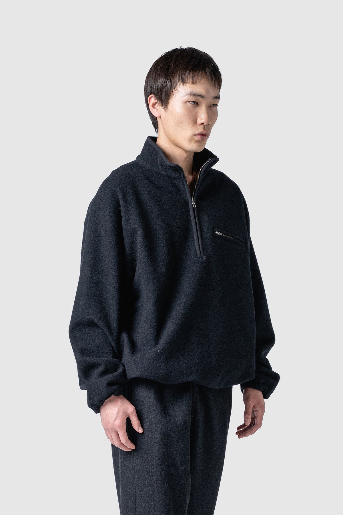 HIGH GAGE WOOL FLEECE ZIP TOP