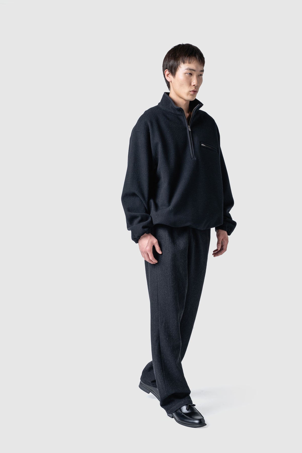 HIGH GAGE WOOL FLEECE ZIP TOP