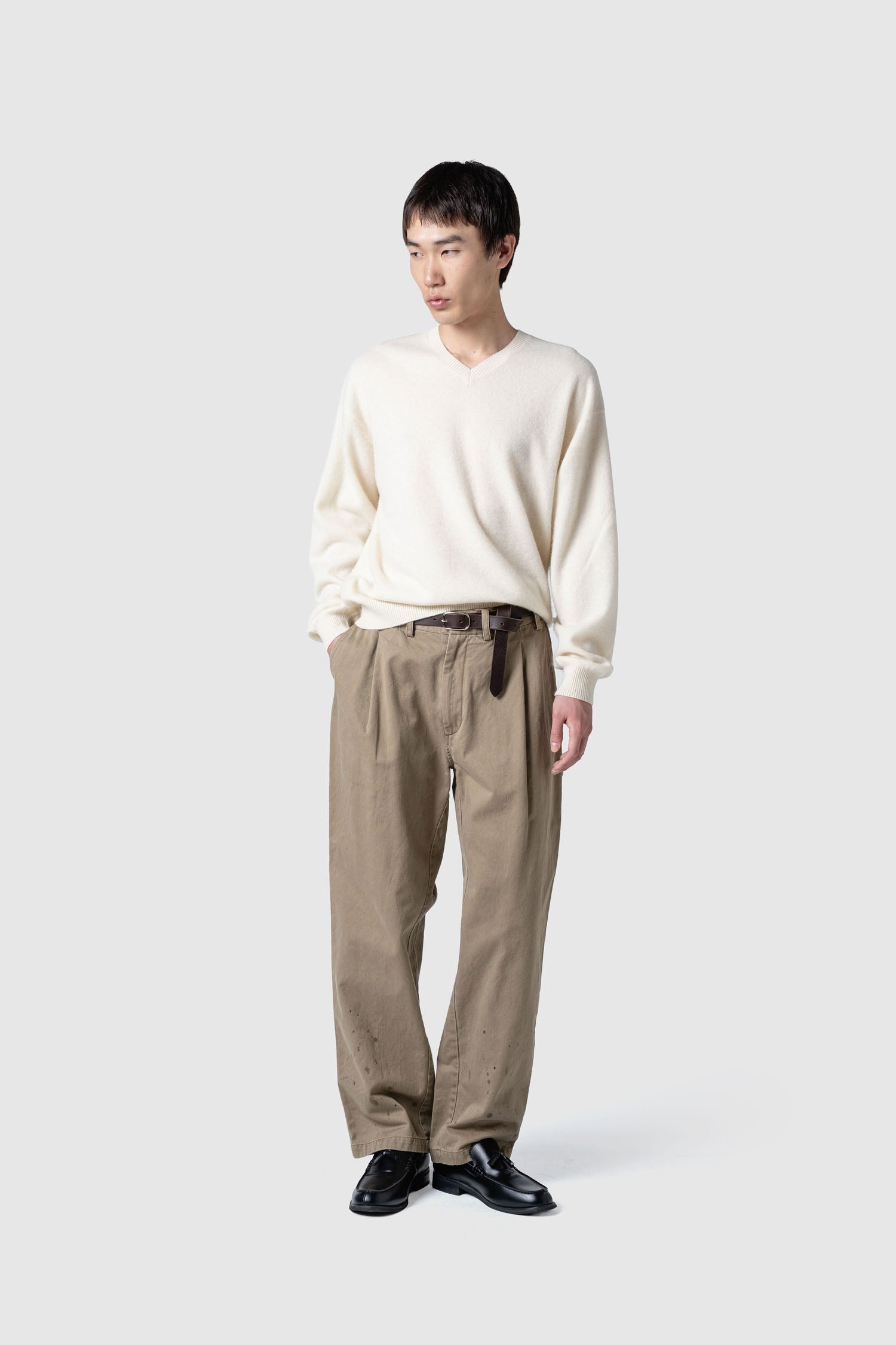 COTTON DRIPPING TUCK PANTS