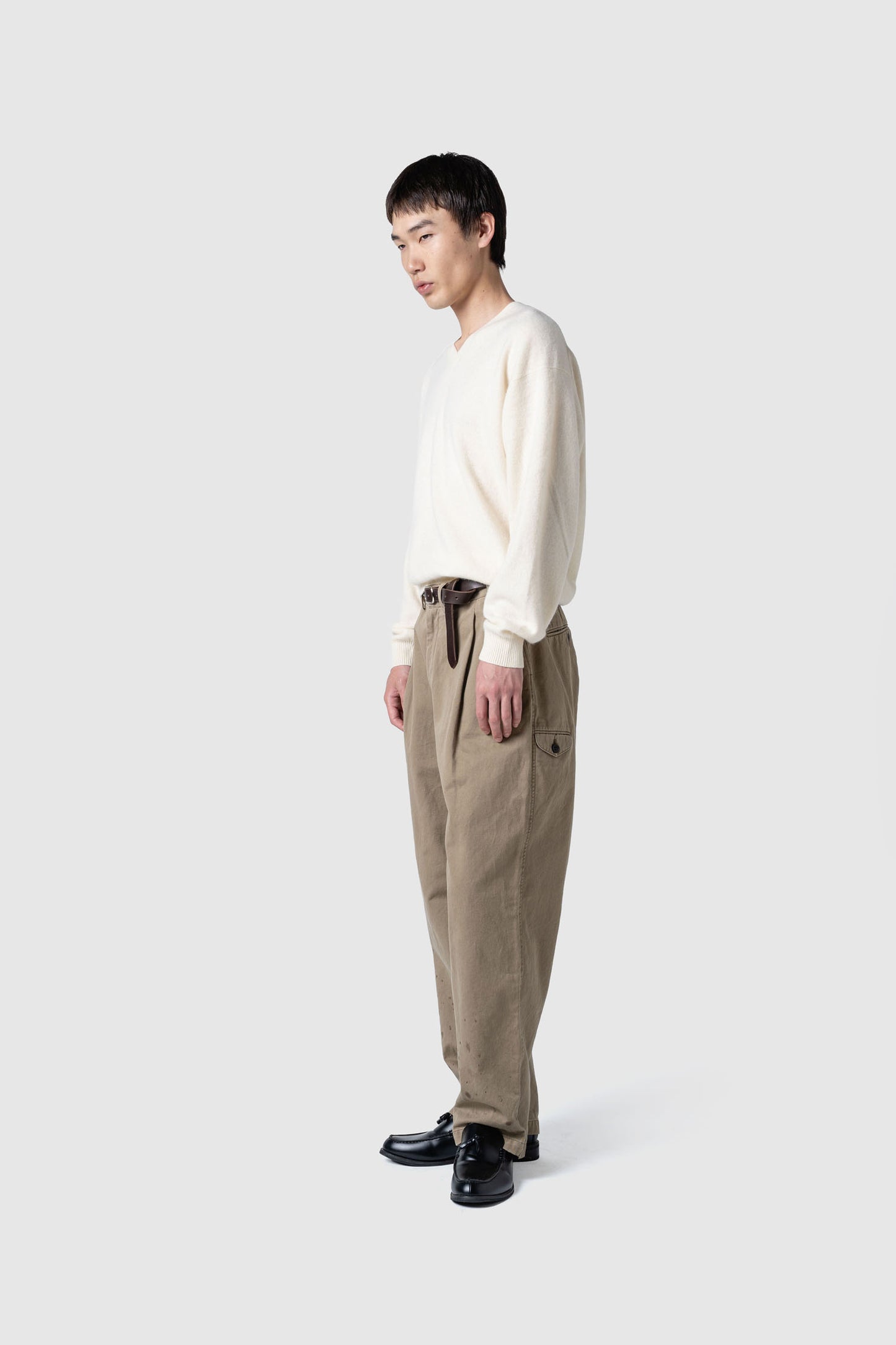 COTTON DRIPPING TUCK PANTS