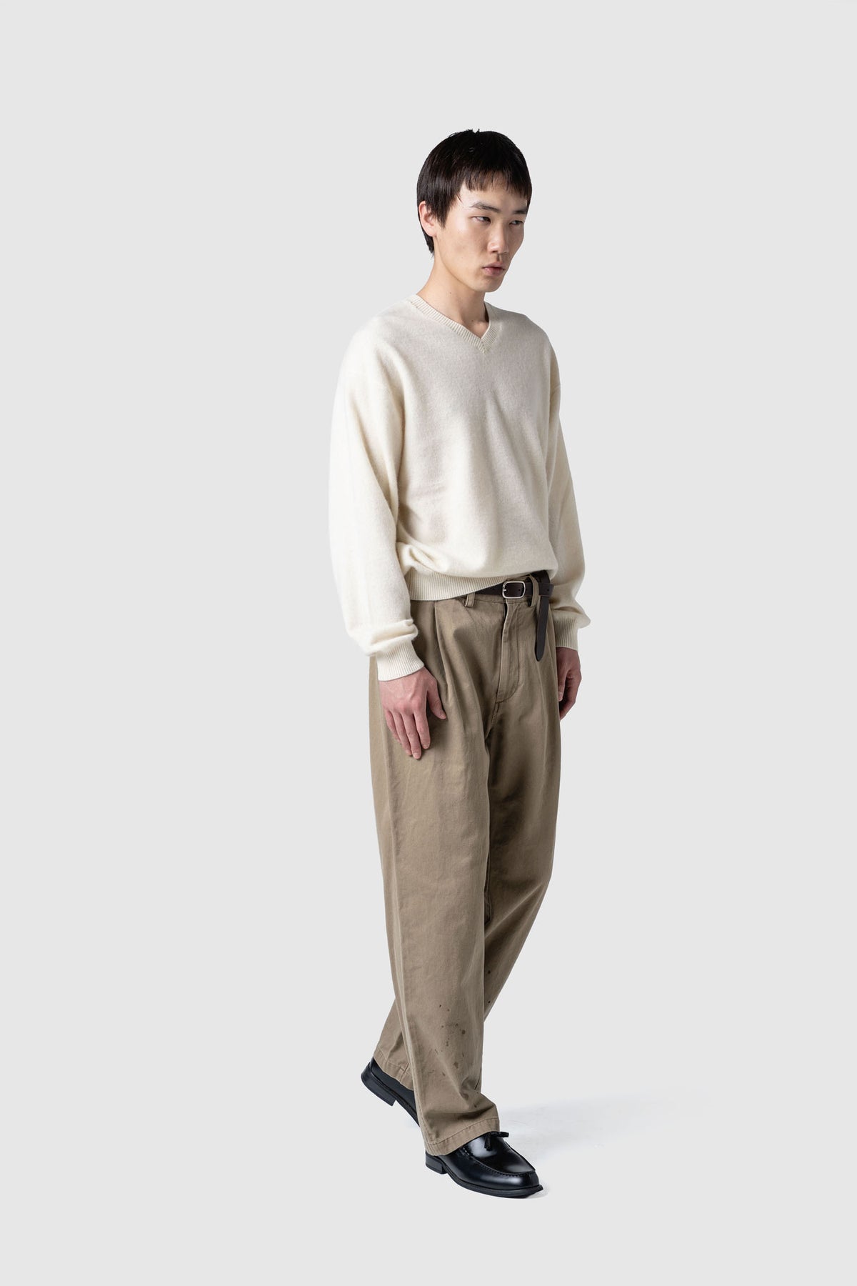 COTTON DRIPPING TUCK PANTS