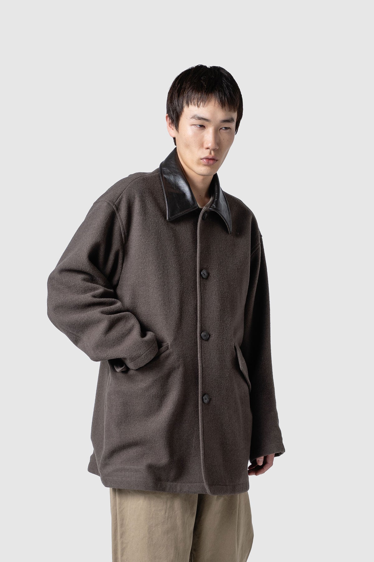 HIGH GAGE WOOL FLEECE HALF COAT