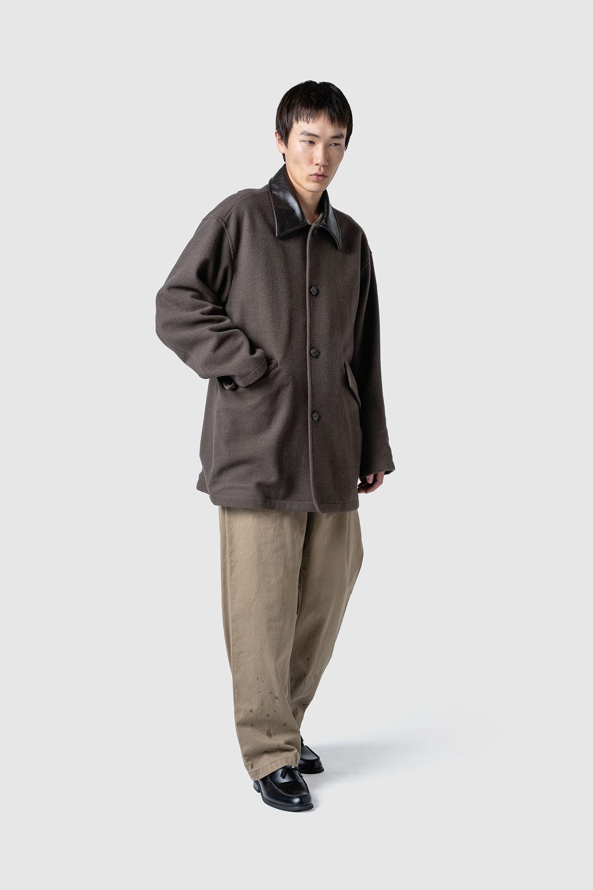 HIGH GAGE WOOL FLEECE HALF COAT