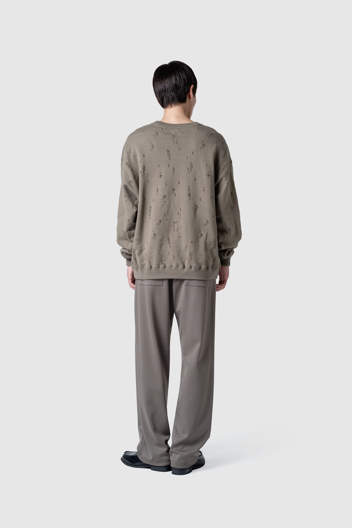COTTON DAMAGED SWEAT TOP