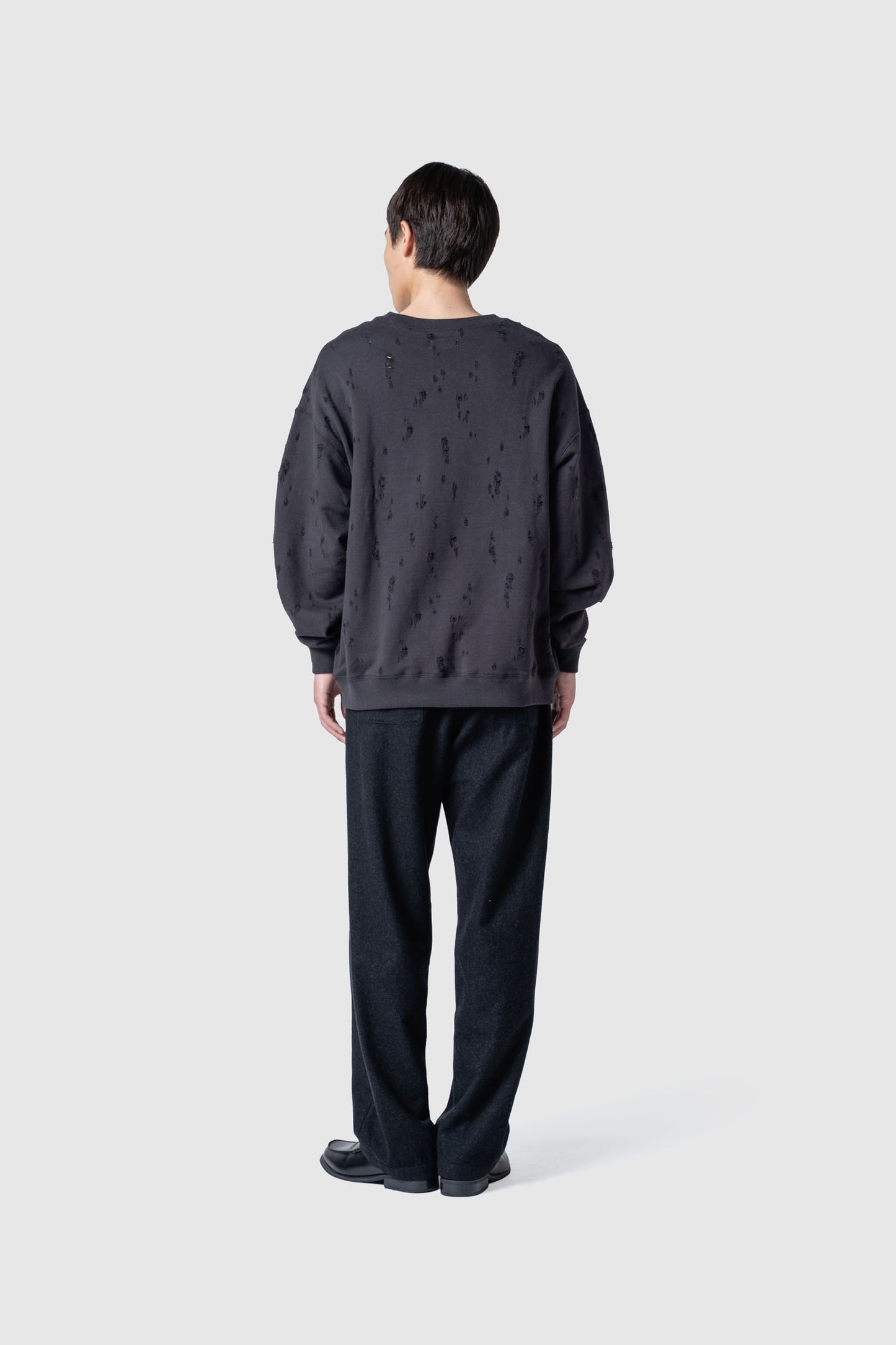 COTTON DAMAGED SWEAT TOP