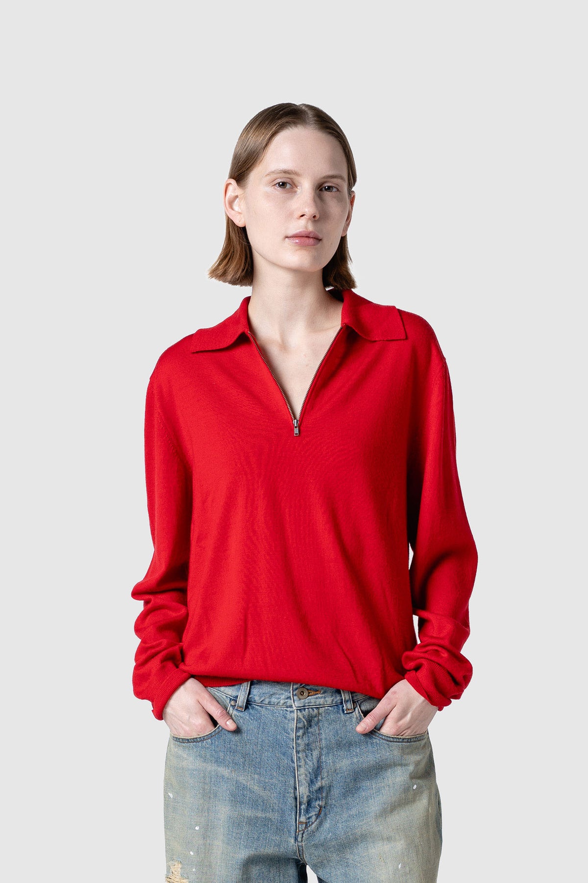 WOOL ZIP KNIT