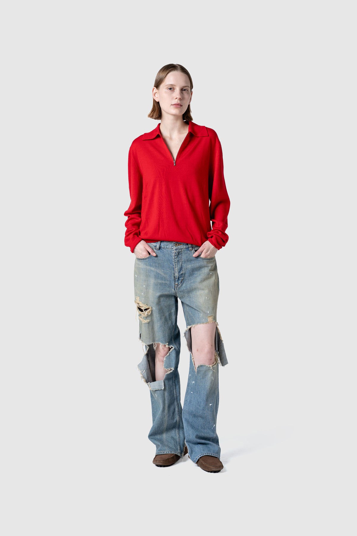 WOOL ZIP KNIT