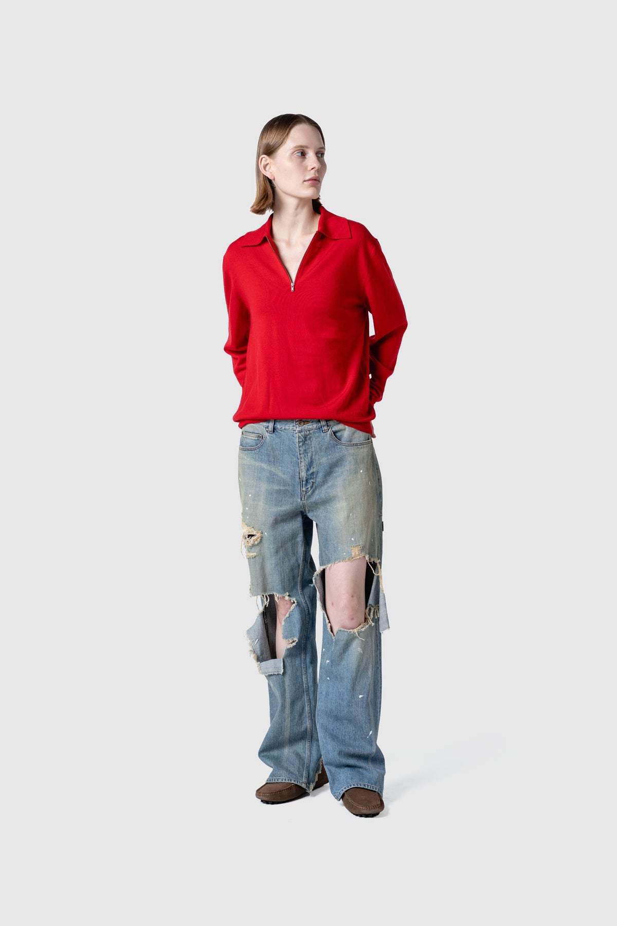 WOOL ZIP KNIT