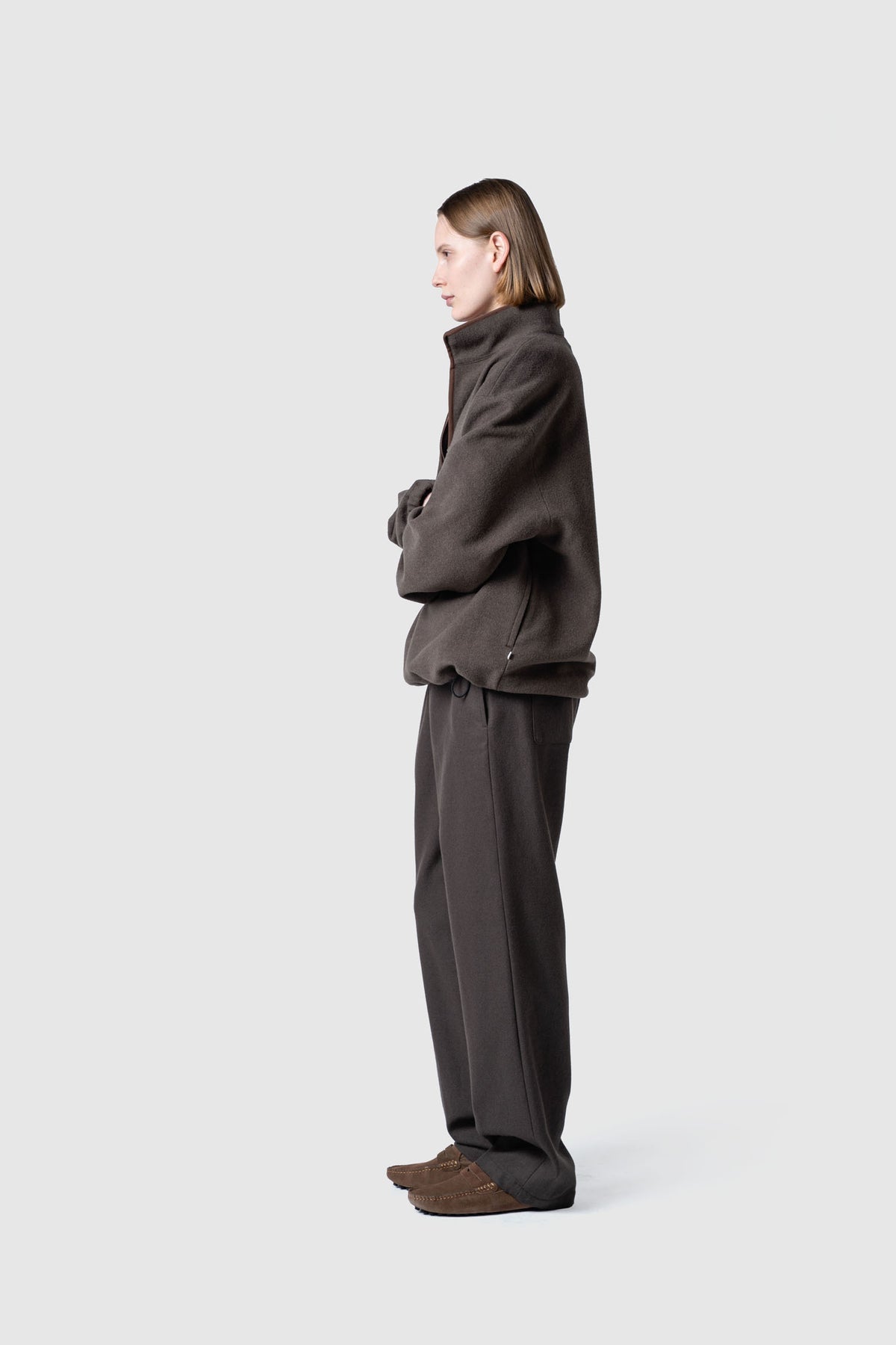 HIGH GAGE WOOL FLEECE ZIP TOP