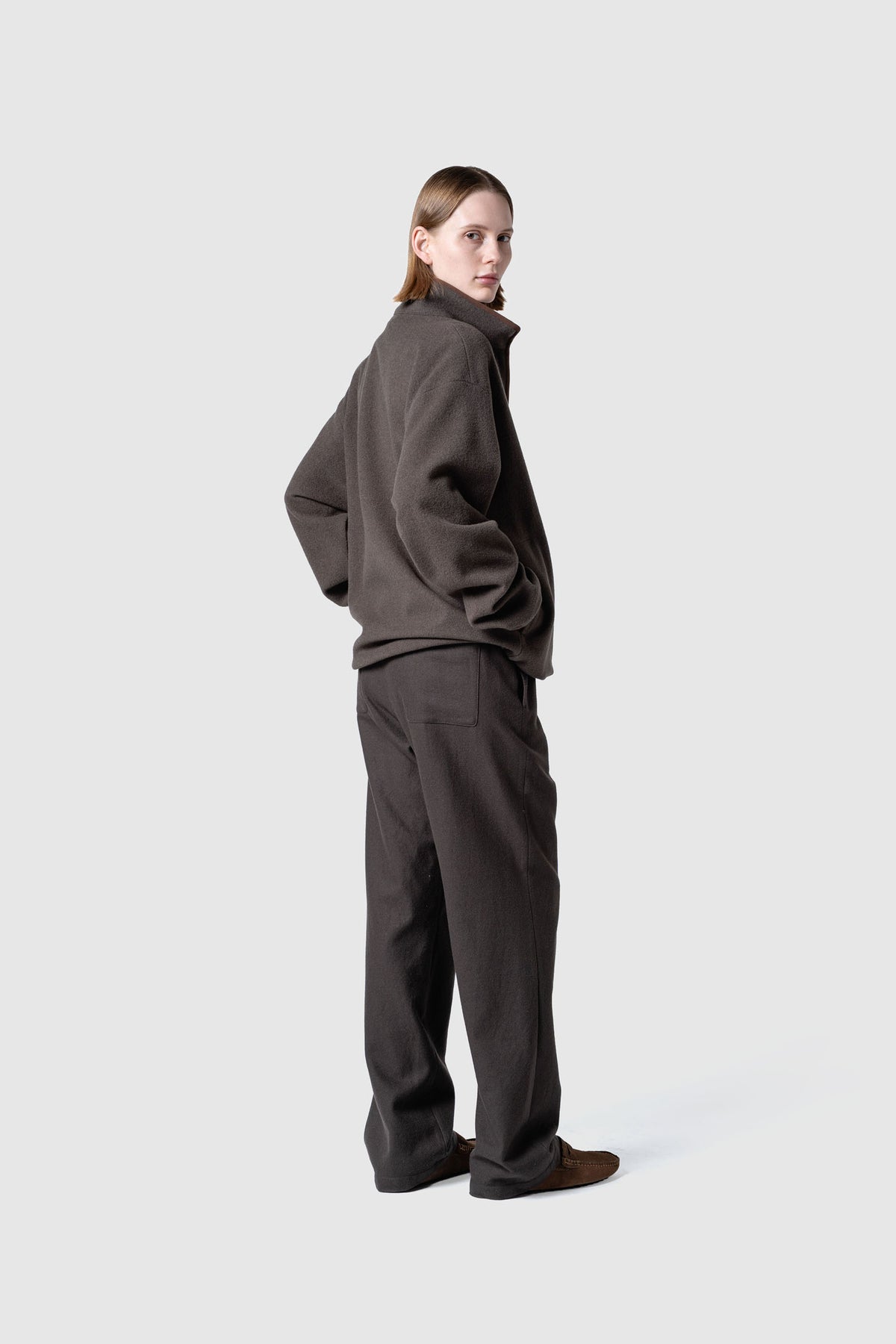 HIGH GAGE WOOL FLEECE ZIP TOP