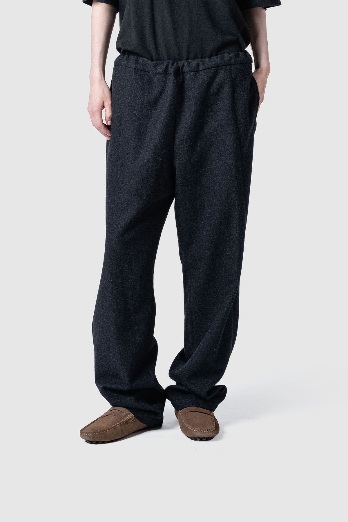 WOOL TWEED WIDE PANTS