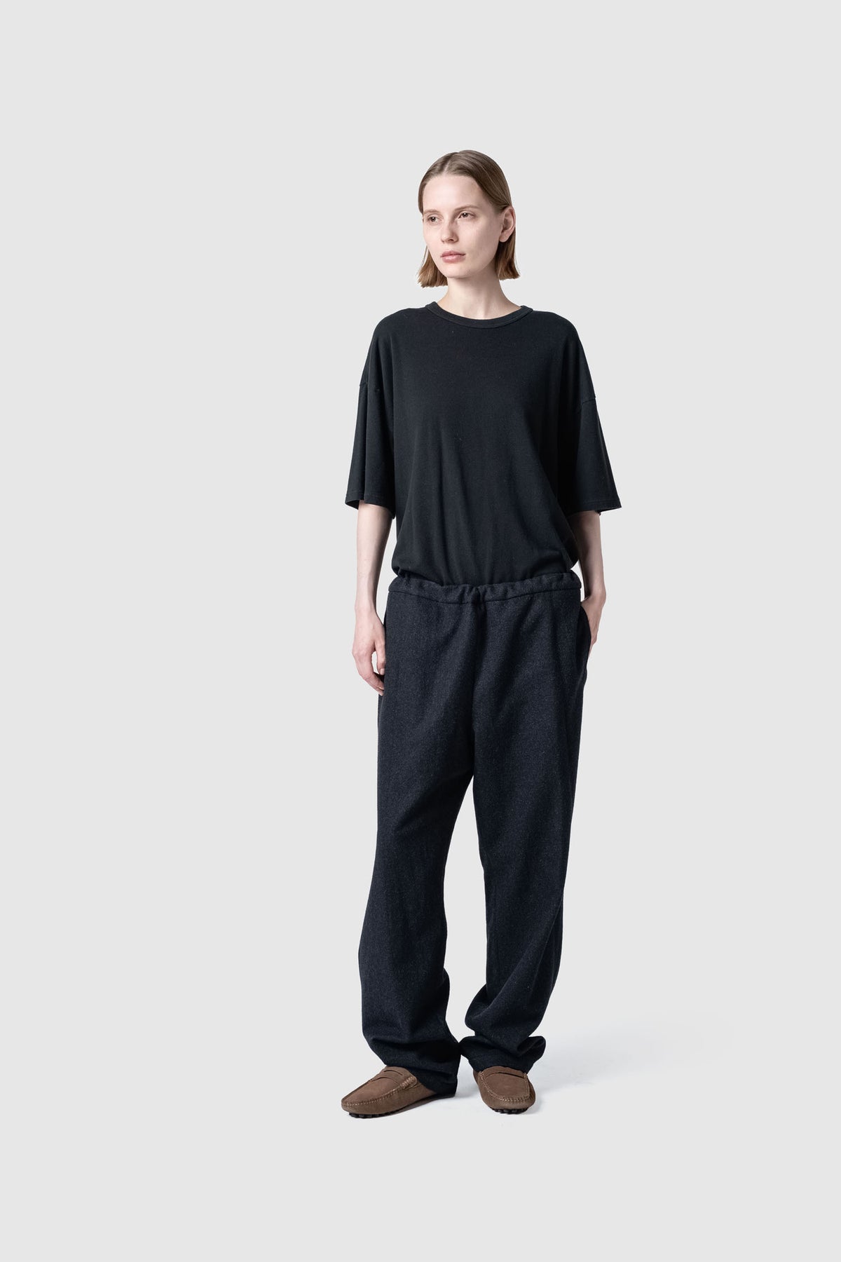WOOL TWEED WIDE PANTS