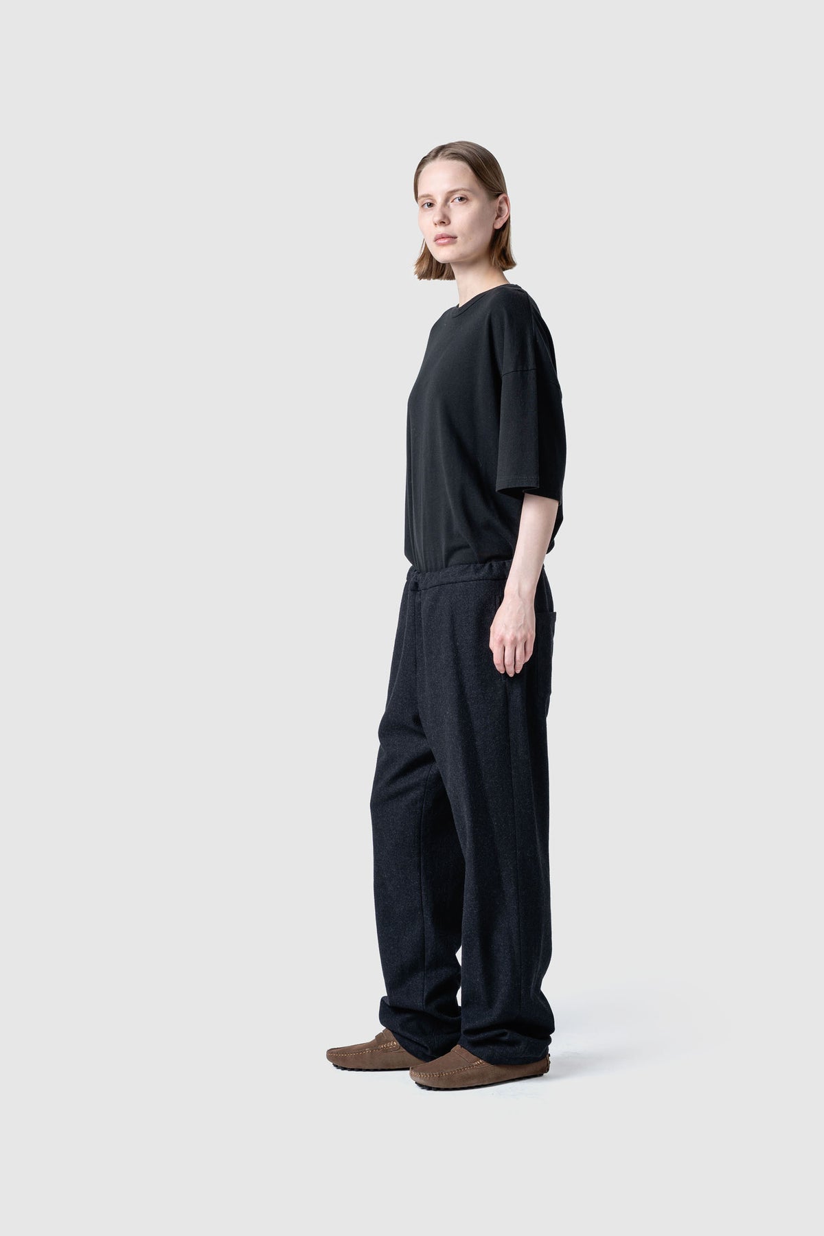 WOOL TWEED WIDE PANTS