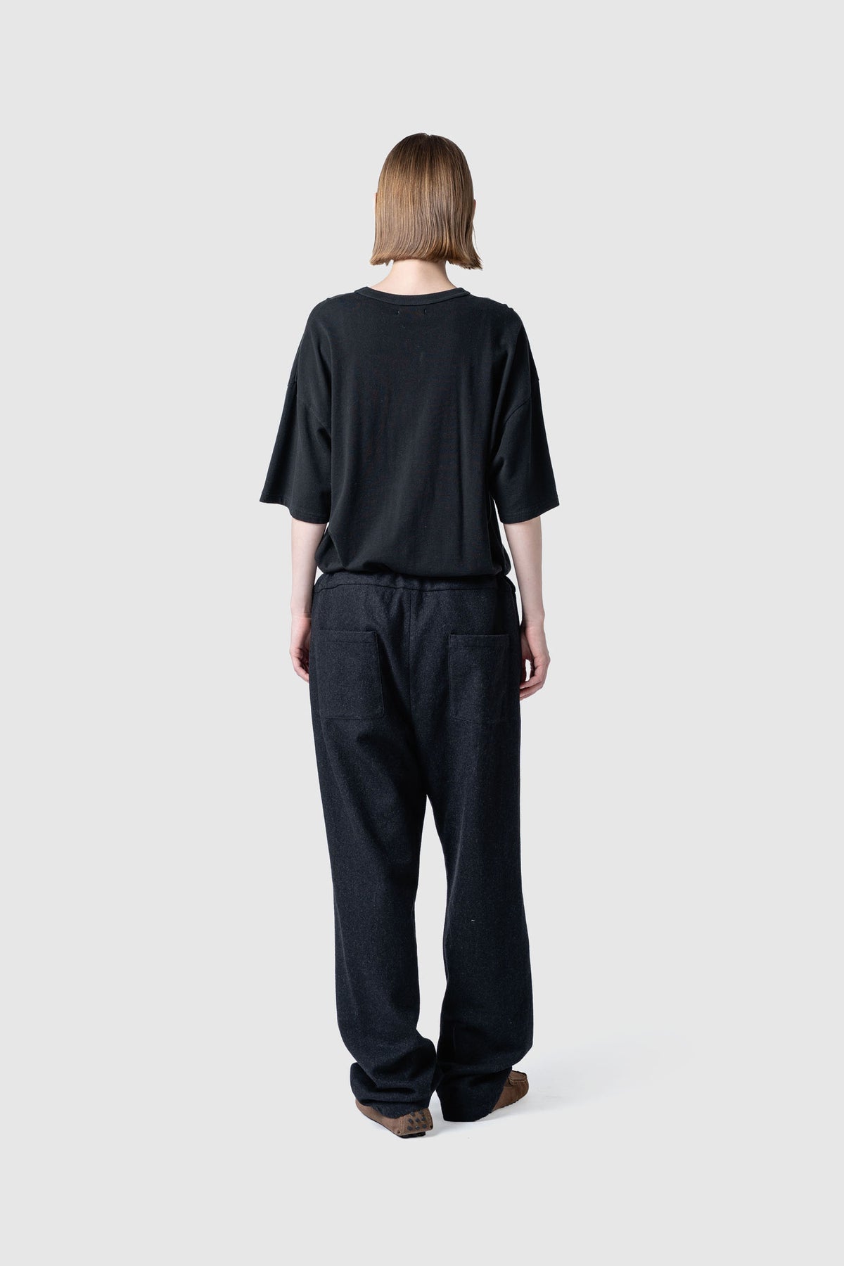WOOL TWEED WIDE PANTS
