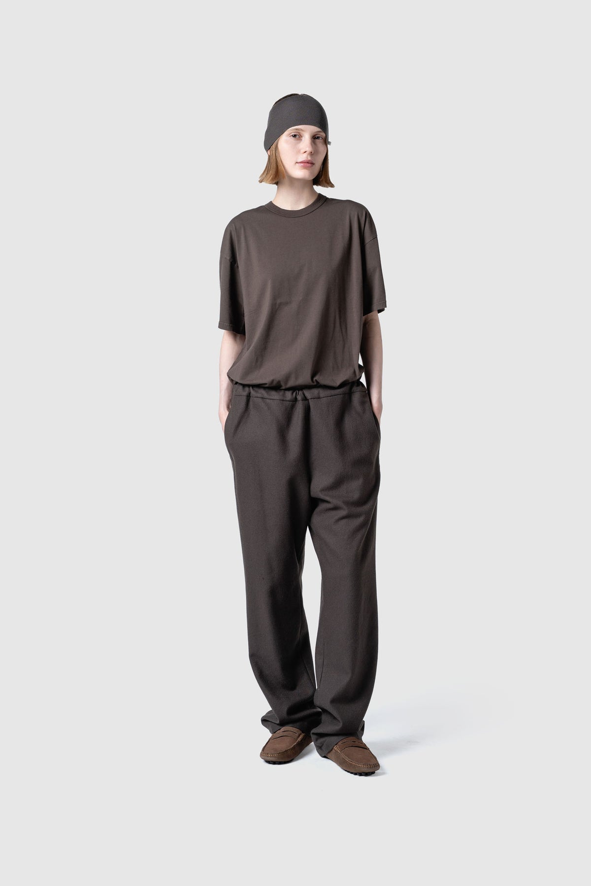 WOOL TWEED WIDE PANTS