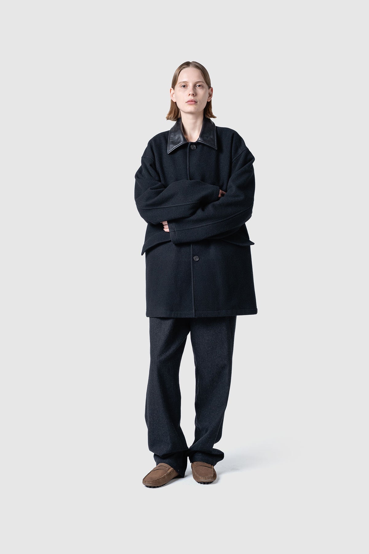 HIGH GAGE WOOL FLEECE HALF COAT
