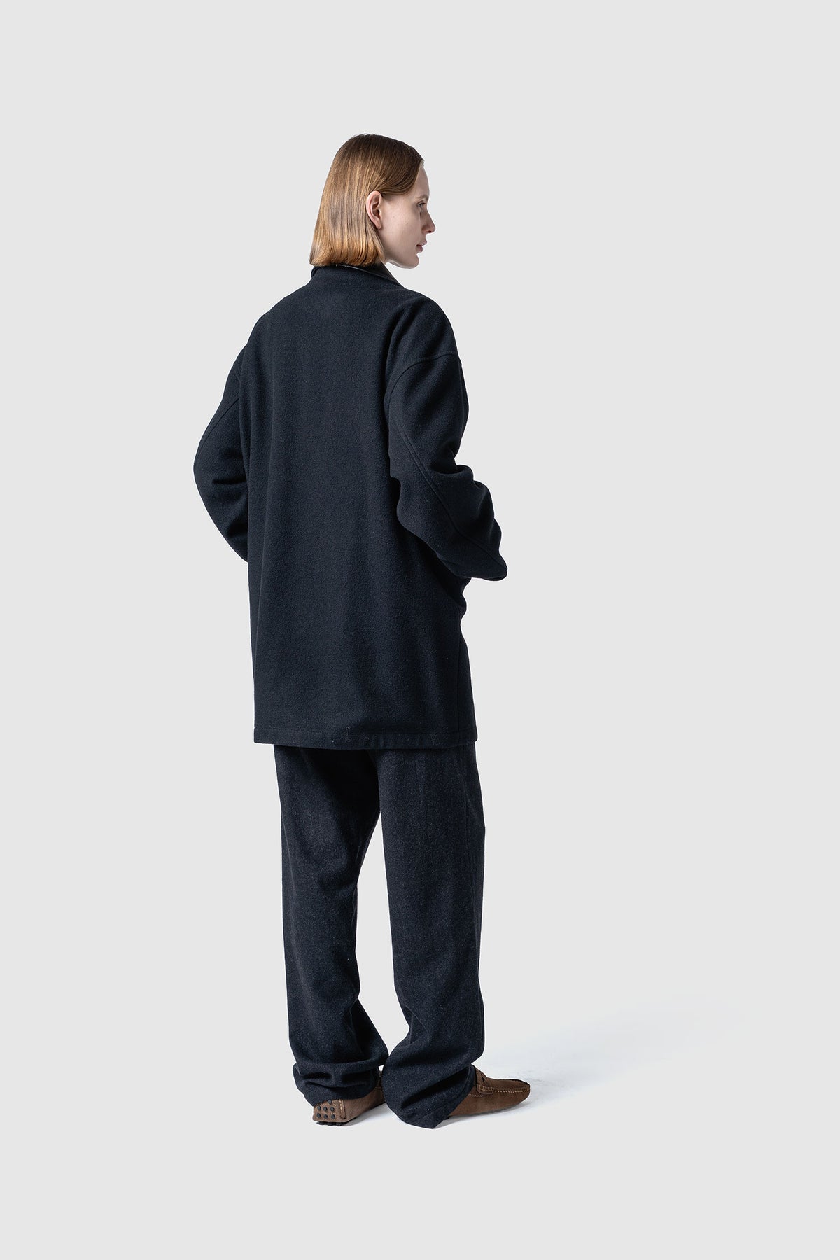 HIGH GAGE WOOL FLEECE HALF COAT