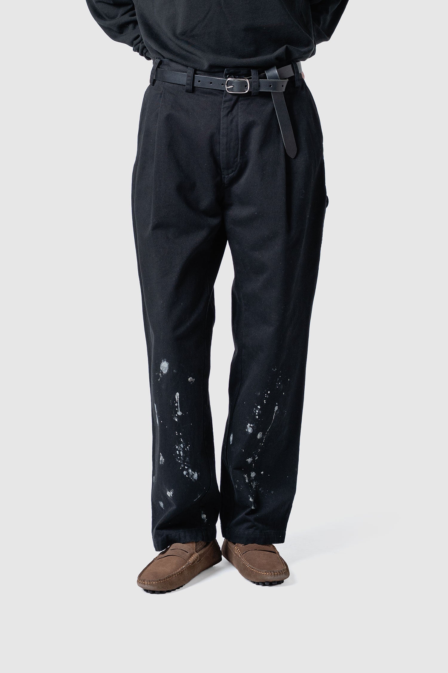COTTON DRIPPING TUCK PANTS