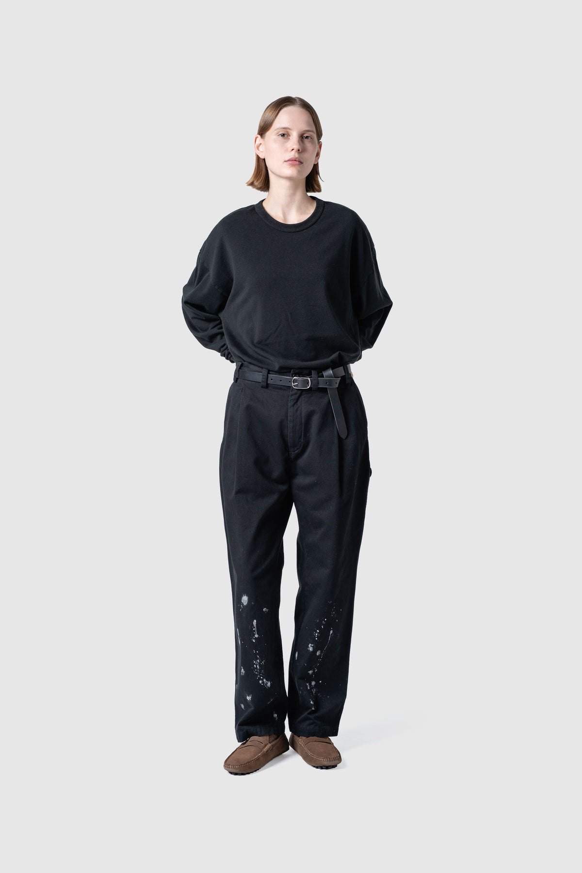 COTTON DRIPPING TUCK PANTS
