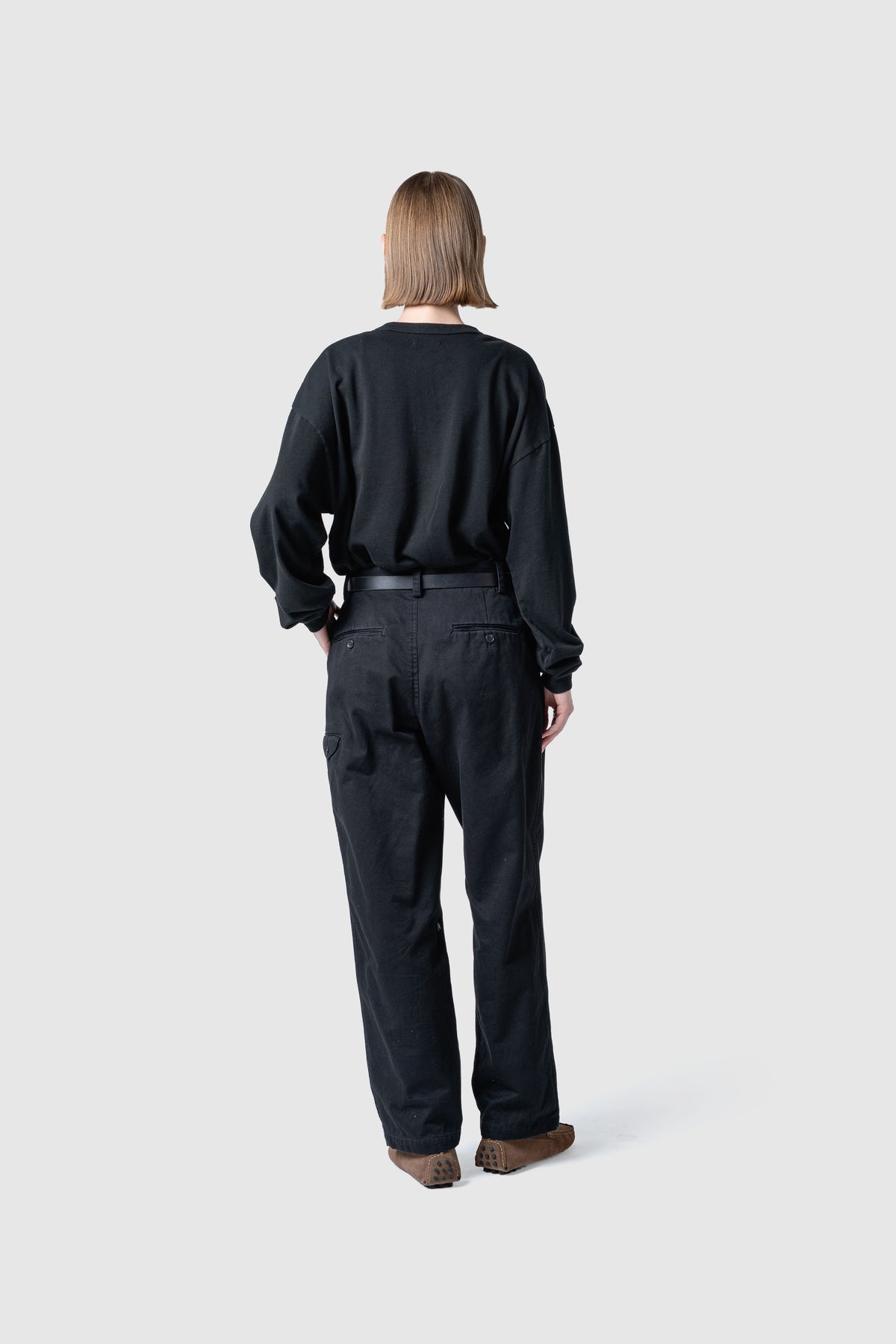 COTTON DRIPPING TUCK PANTS