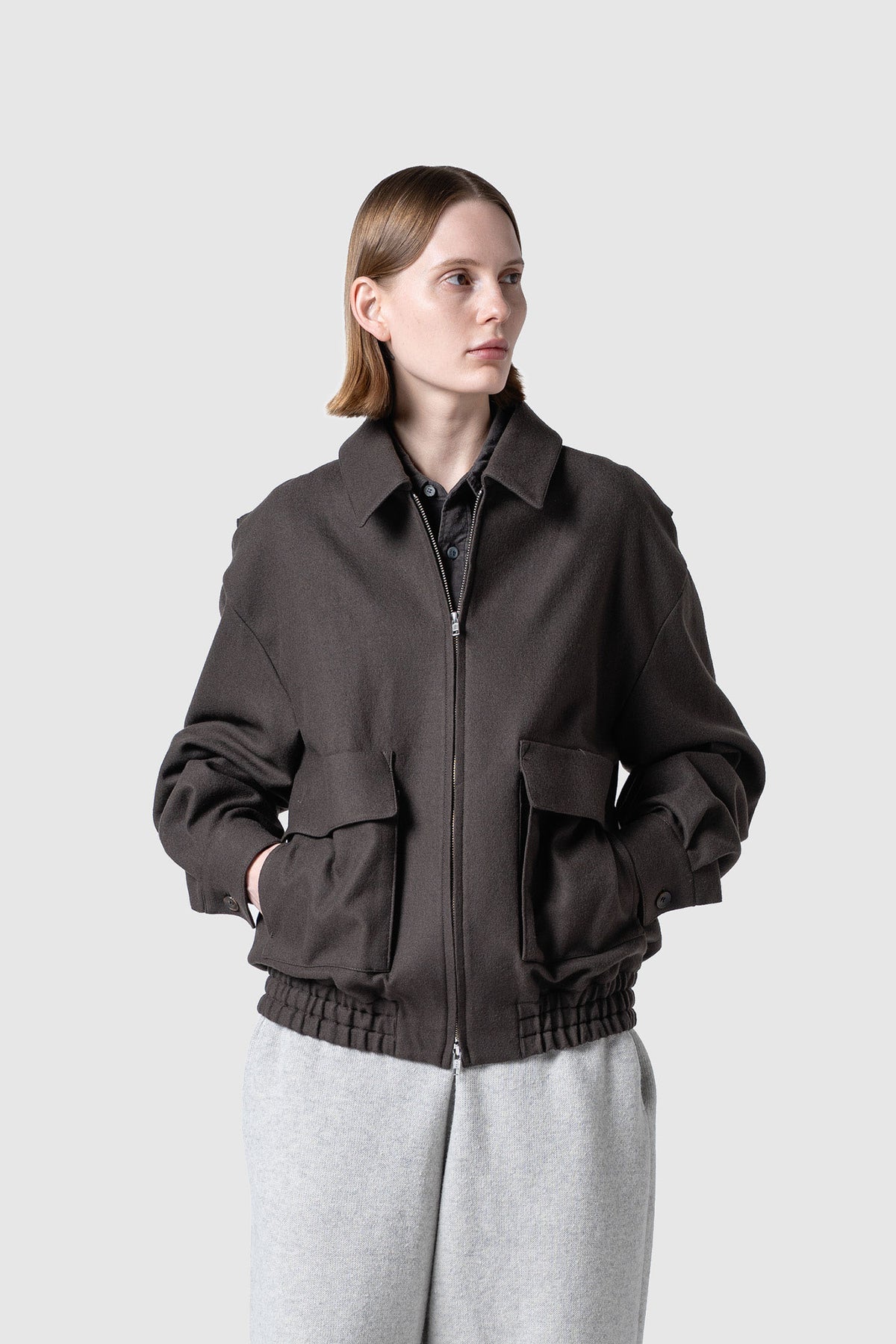 WOOL TWEED FLIGHT JACKET