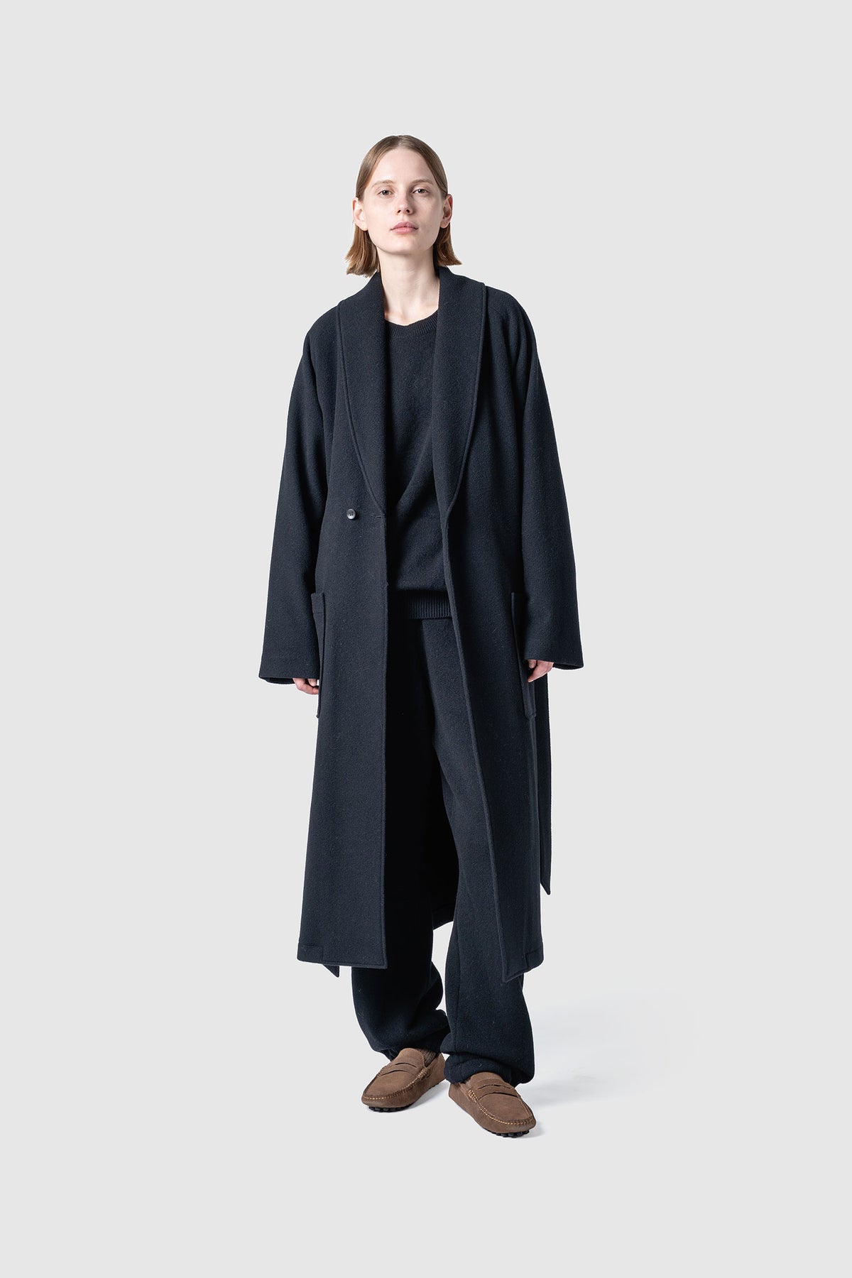 HIGH GAGE WOOL FLEECE GAWN COAT
