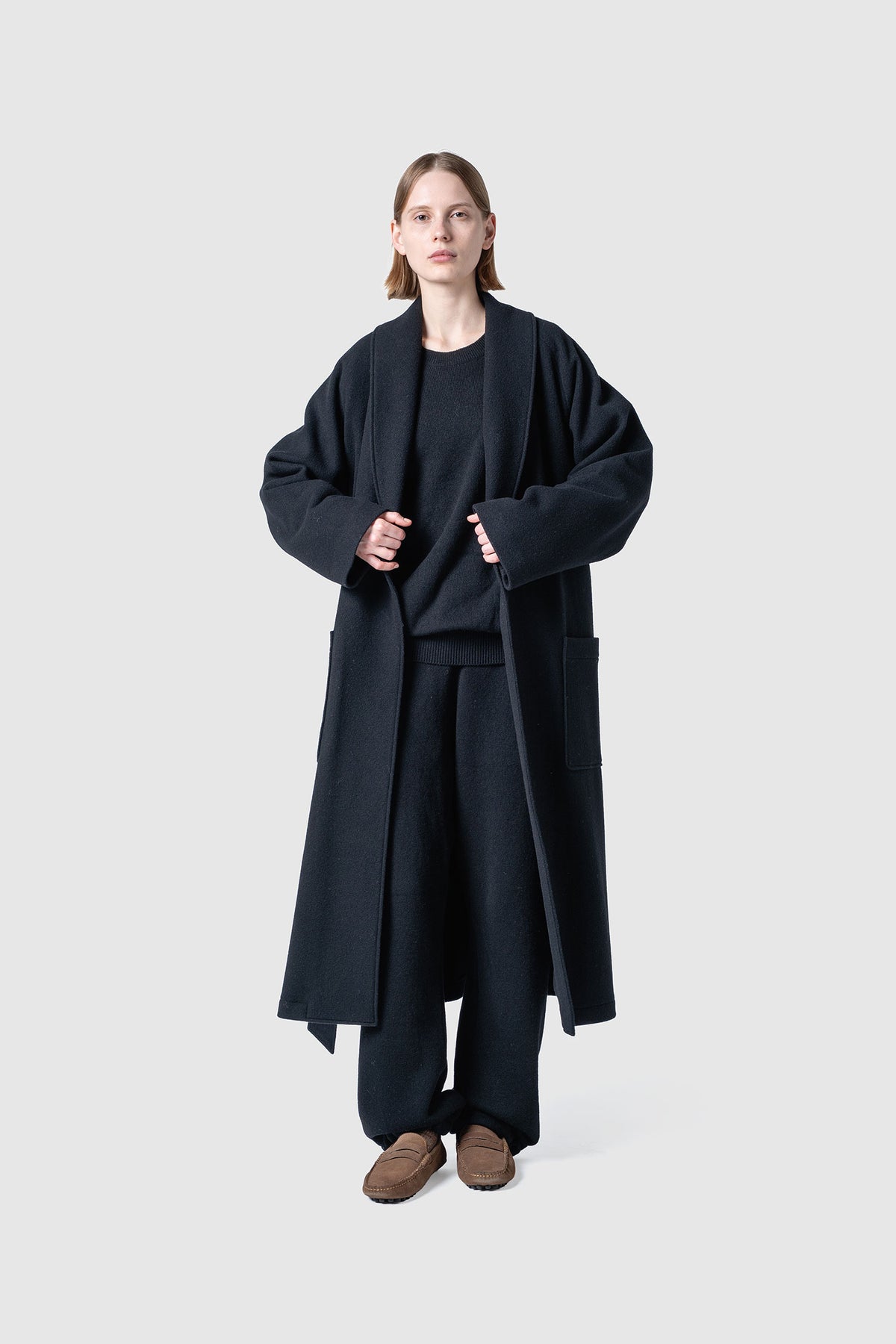 HIGH GAGE WOOL FLEECE GAWN COAT