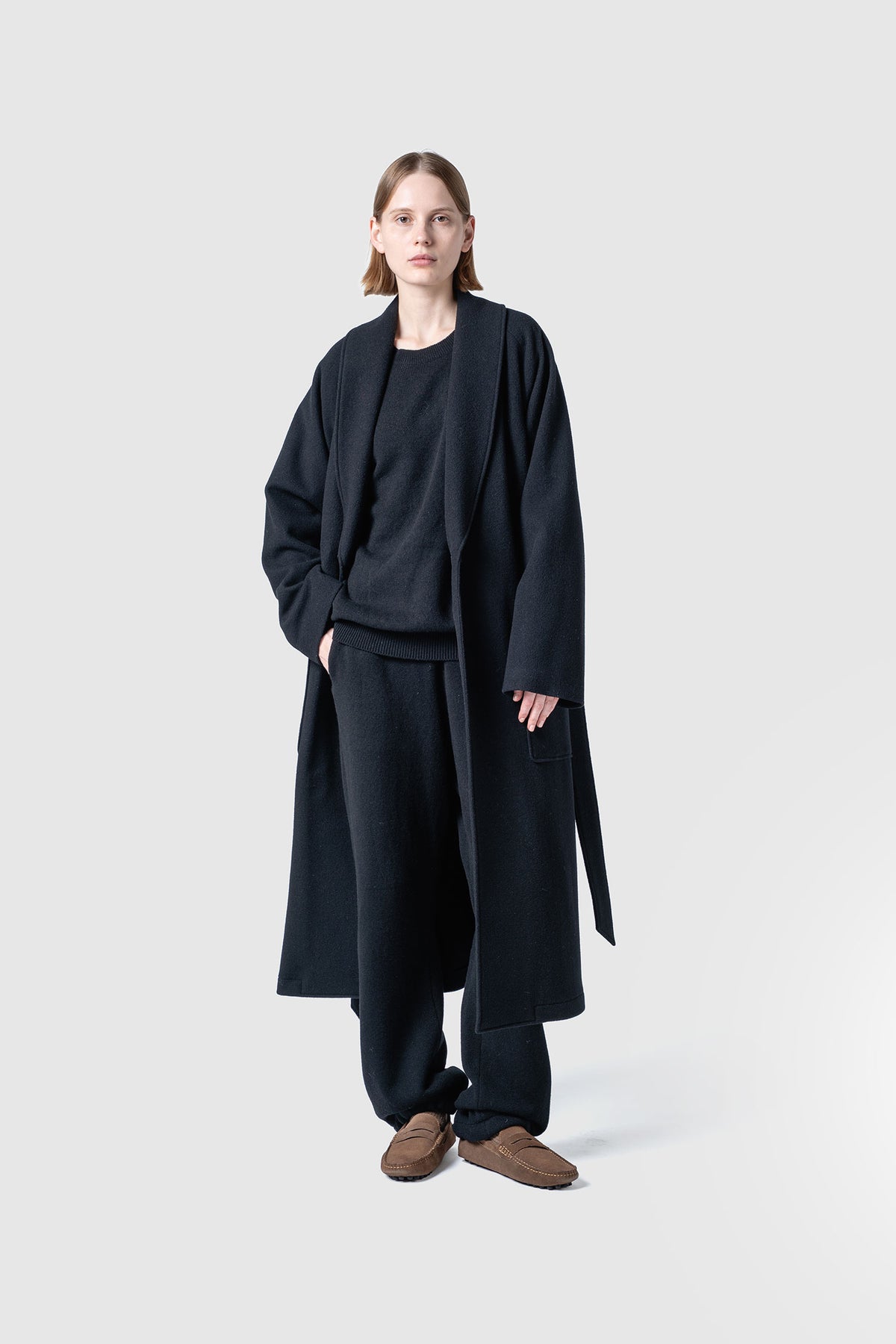HIGH GAGE WOOL FLEECE GAWN COAT