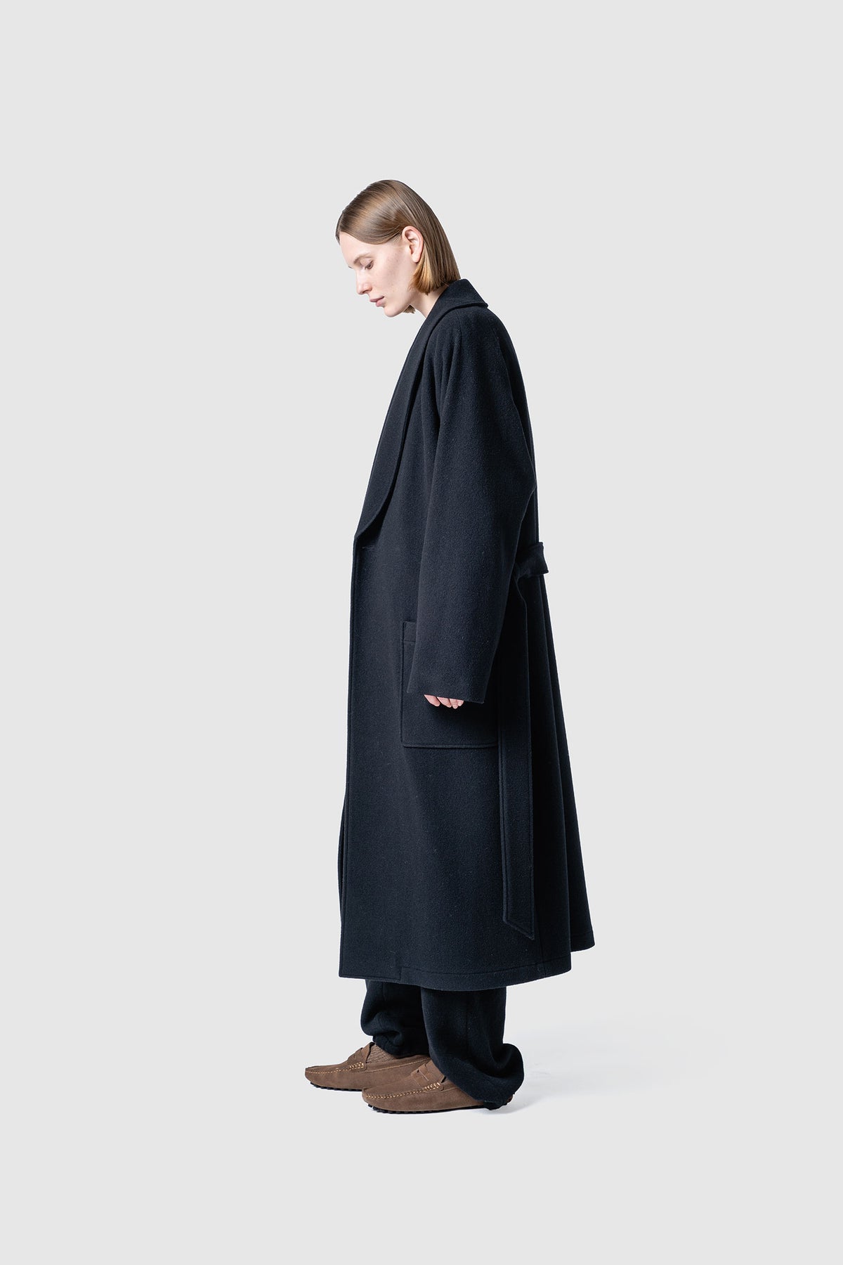 HIGH GAGE WOOL FLEECE GAWN COAT