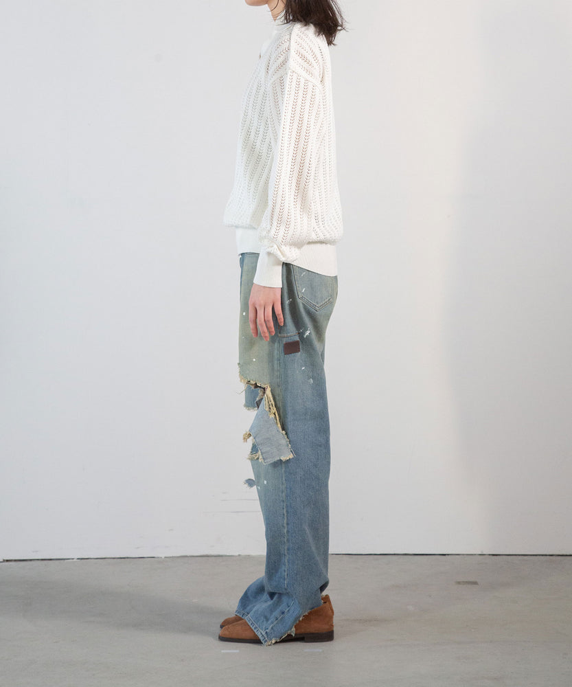 Cotton Knit Polo Top